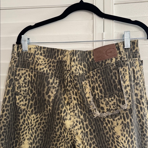 Roberto Cavalli Just Cavalli leopard Print Straight Leg Pants size L/XL - Picture 6 of 8